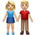 👫🏼 woman and man holding hands: medium-light skin tone display on Apple